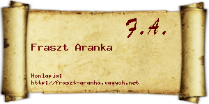 Fraszt Aranka névjegykártya